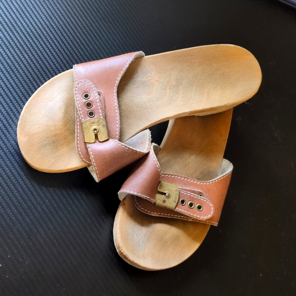 Vintage Dr. Scholl's Wooden Shoes